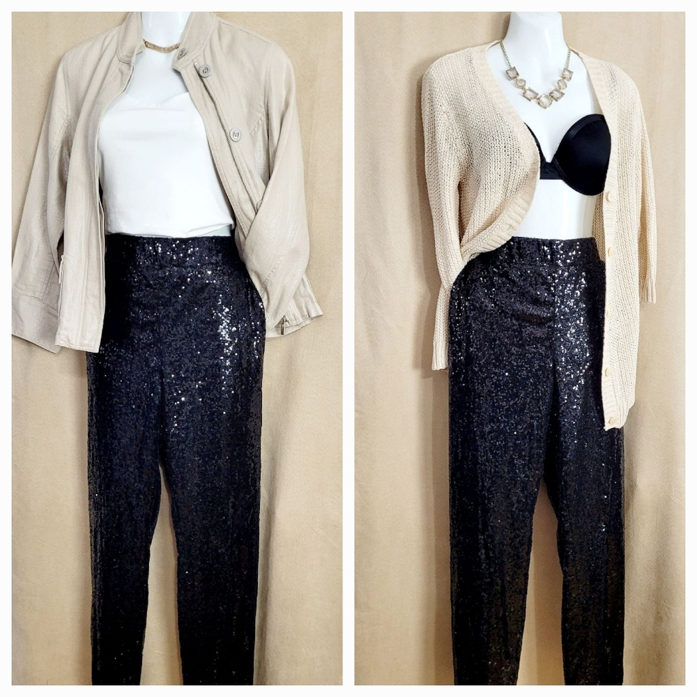 7 For All Mankind Sequin Joggers / M - Picture 3 of 8